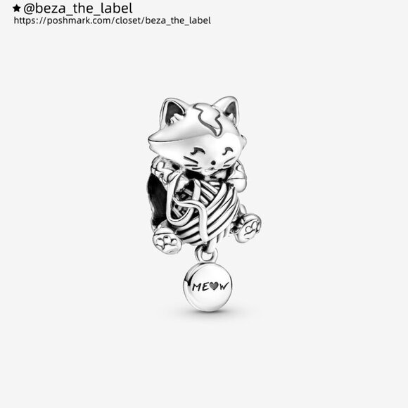 Pandora Kitten & Yarn Ball Charm|Pendant - Picture 1 of 2